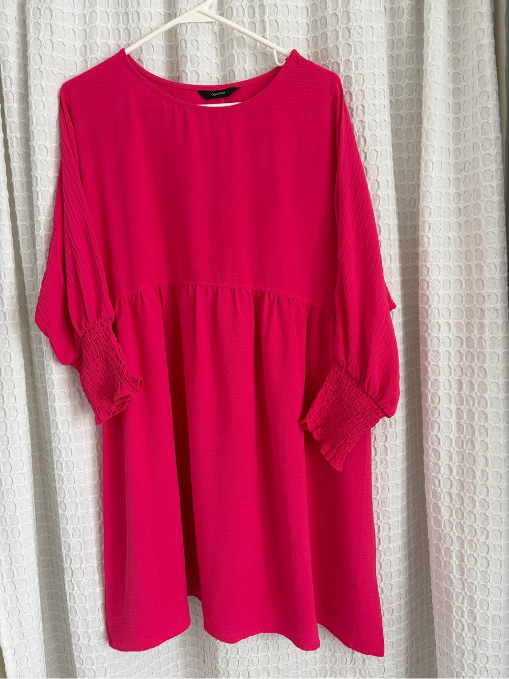 Dokotoo Women's Pink Smocked Sleeve Casual Dress